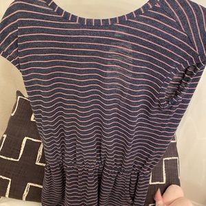 COPY - Nordstrom pink & navy striped romper